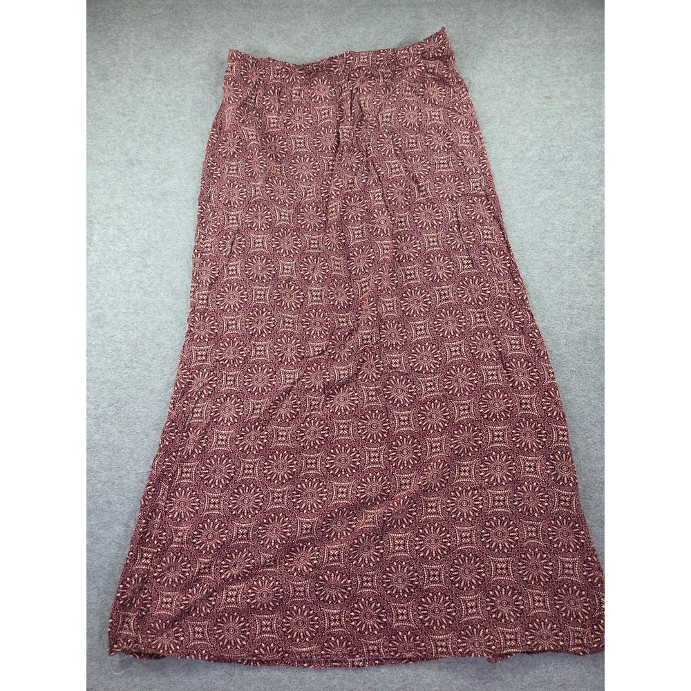 Andrea Gayle Womens Y2K Geometric Print Maxi Skirt XL Red Boho